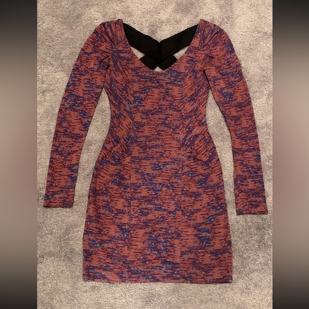 BCBG Pink Bodycon Long Sleeve Dress